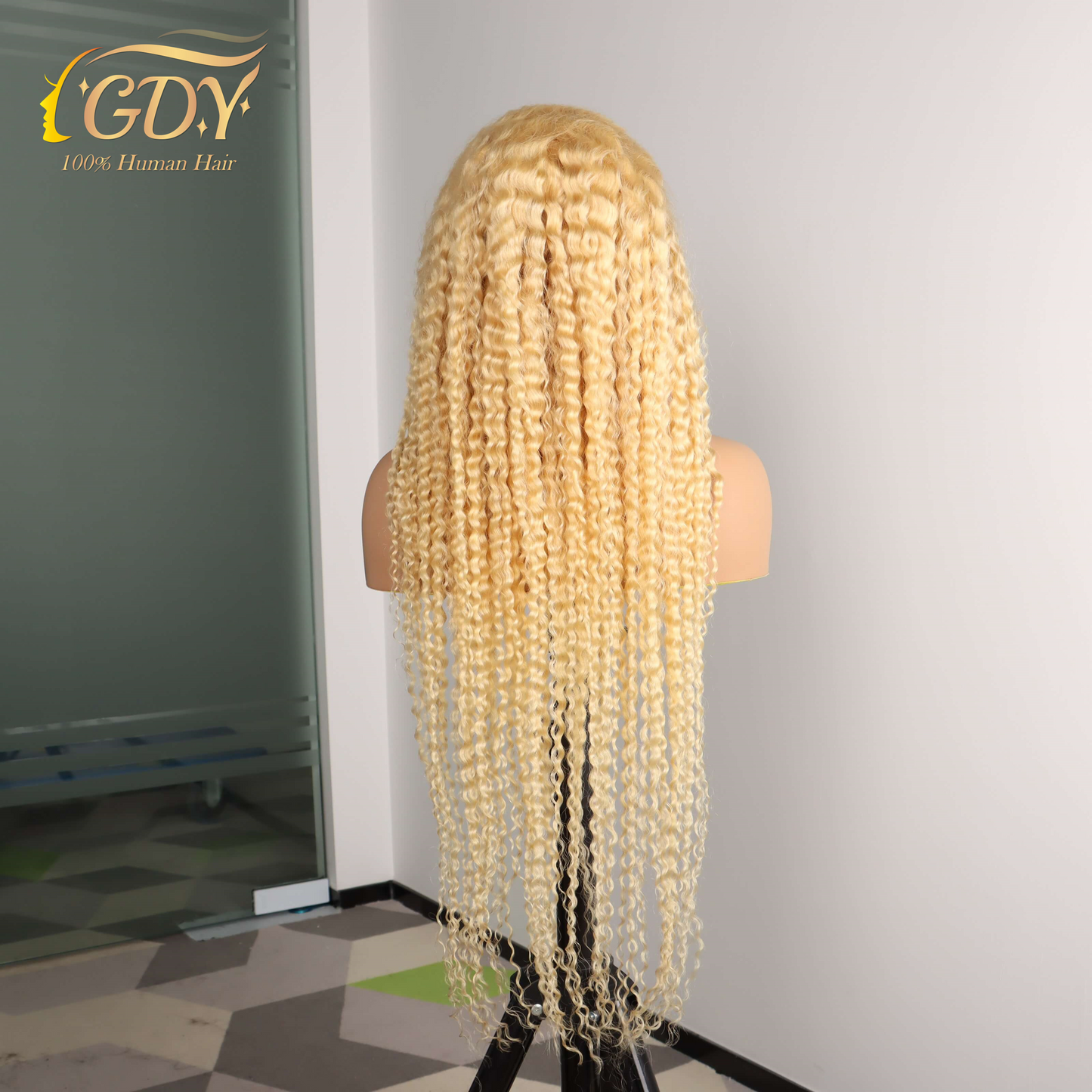 Honey Blonde Curly Frontal Wig