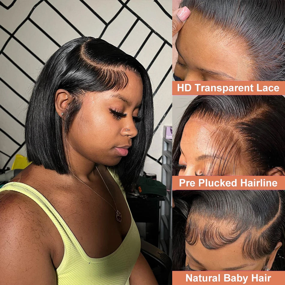 Brazilian Human Hair Short Bob Wigs