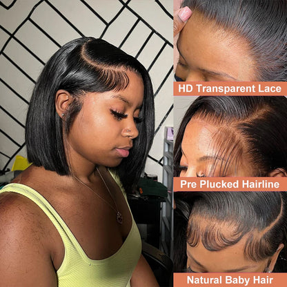 Brazilian Human Hair Short Bob Wigs